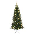 vidaXL Umelý vianočný stromček s 300 LED-i Zelená 180 cm PE a PVC