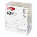 LED girlanda - perly, 1,2 m, 3x AA, vnútorné, teplá biela, časovač