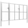 vidaXL Záhradná brána oceľová 400x150 cm strieborná