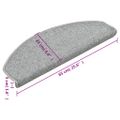 vidaXL Schodové rohože 15 ks 65x24x4 cm svetlosivé polkruhové veľké