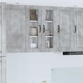 vidaXL Nástenný sklenený kabinet PORTO Betónová šedá 60 x 31 x 80 cm