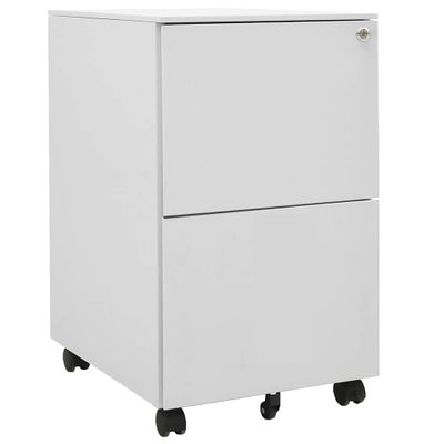 vidaXL Mobilná kartotéka bledosivá 39x45x67 cm oceľ