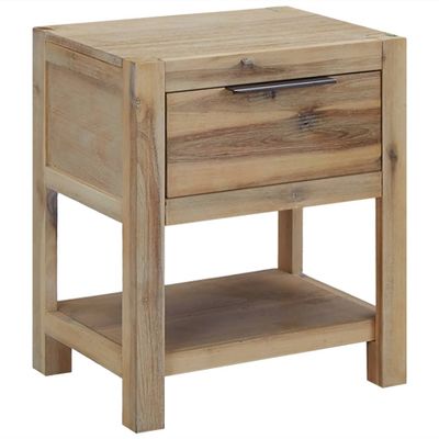 vidaXL Nočný stolík so zásuvkou 40x30x48 cm, akáciový masív