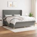 vidaXL Boxspring posteľ s matracom tmavosivá 180x200 cm látka
