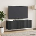 vidaXL Nástenná TV skrinka 98 x 31 x 30 cm Čierna Kompozitné drevo