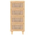 vidaXL Komoda hnedá 40x30x90 cm masívna borovica a prírodný ratan