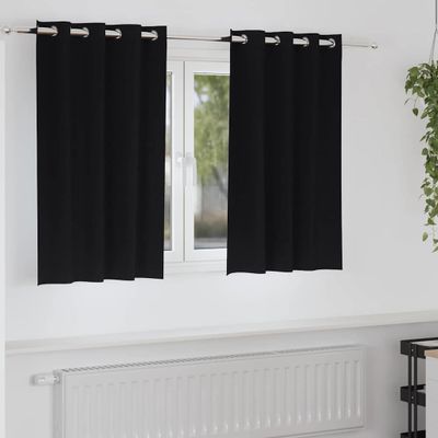 vidaXL Záclony na zatemnenie s krúžkami 2 pcs Čierna 140 x 140 cm