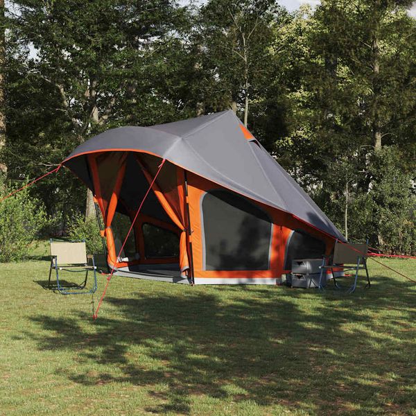vidaXL Tipi stan so strechou Šedá a oranžová 508 x 470 x 300 cm taft