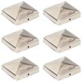 vidaXL Pyramídové krytky na plotové stĺpiky 6 ks 71x71 mm nehrdzavejúca oceľ