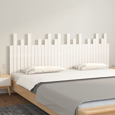 vidaXL Nástenné čelo postele biele 204x3x80 cm masívna borovica