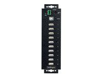 Metal Construction (USB210AIND-USB-A-HUB) - Rozbočovač - priemyselný - 10 x USB 2.0 - desktop, možné montovať na konzolu DIN, na pripevnenie na stenu - kompatibilný s TAA