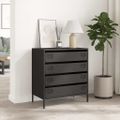 vidaXL Komoda čierna 68x39x73,5 cm oceľ valcovaná za studena
