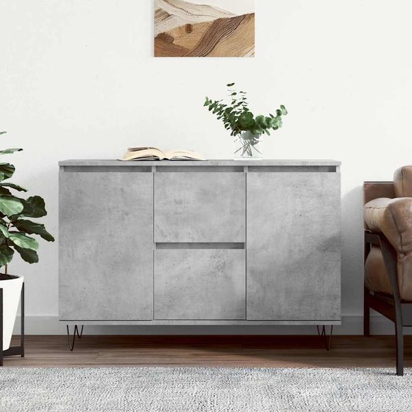 vidaXL Komoda betónovo sivá 101,5x35x70 cm kompozitné drevo
