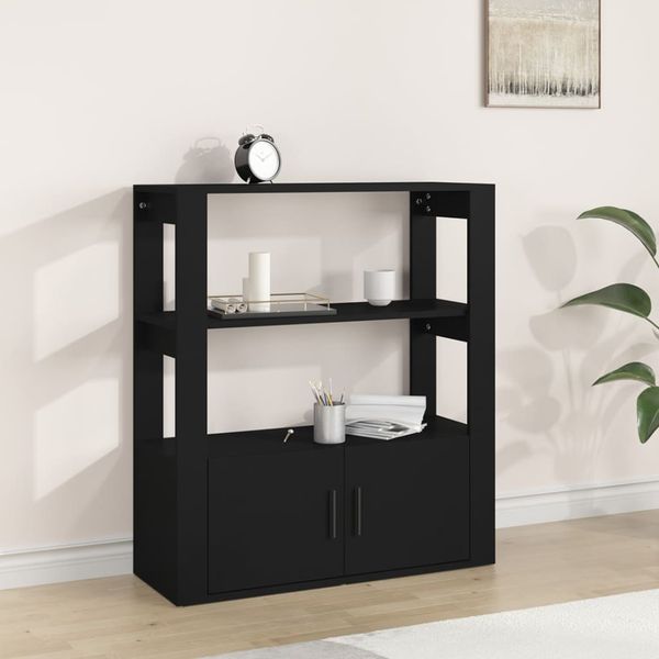 vidaXL Komoda čierna 80x30x90 cm spracované drevo
