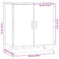 vidaXL Komoda sivá sonoma 68x35x76 cm kompozitné drevo a kov