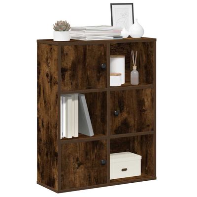 vidaXL Knižnica dymový dub 60x24x76,5 cm kompozitné drevo