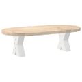 vidaXL Nohy konferenčného stolíka v tvare X, 2 ks, biele, 30 x (30-31) cm, oceľové