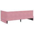 vidaXL Rohový rám postele s čelnou doskou Ružová 100 cm x 200 cm Zamat