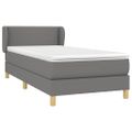 vidaXL Posteľný rám boxsping s matracom tmavosivý 80x200 cm látka