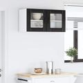 vidaXL Nástenný sklenený kabinet LUCCA Čierny dub 80 x 31 x 40 cm