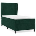 vidaXL Posteľný rám boxsping s matracom tmavozelený 100x200 cm zamat