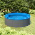 vidaXL Bazén so 4 stupňovým rebríkom 350x90 cm sivý
