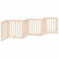vidaXL Skladacia bránka pre psa s dvierkami, 6 panelov, 300 cm, topoľové drevo