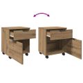 VidaXL Mobilná kartotéka s kolieskami Dub Artisan 45x38x54 cm Drevo