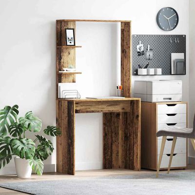 vidaXL Stôl Staré drevo 78,5 x 37 x 154,5 cm Kompozitné drevo