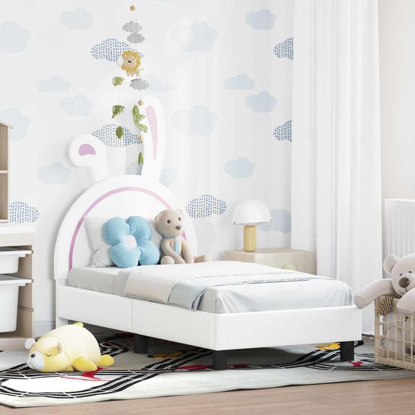 vidaXL Rám detskej postele s čelom Biela 70 x 140 cm PU