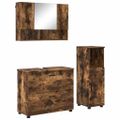 vidaXL Sada kúpeľňového nábytku 3 ks Dymová dub 76,5 x 35 x 64 cm