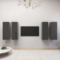 vidaXL TV skrinky 4 ks lesklé sivé 30,5x30x90 cm drevotrieska