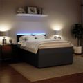 vidaXL Posteľný rám boxspring s matracom tmavosivý 140x200 cm zamat
