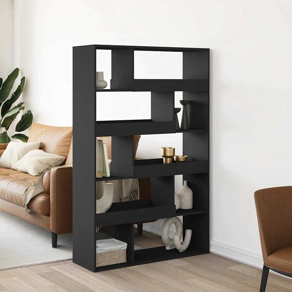vidaXL Deliaca stena čierna 100x33x156,5 cm kompozitné drevo