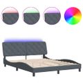 vidaXL Rám postele s LED bez matraca tmavosivý 160x200 cm zamat