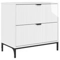 vidaXL Nočný stolík Biela s vysokým leskom 63.5 x 36 x 61 cm