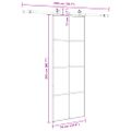 vidaXL Posuvné dvere s kovaním čierne 76x205 cm ESG sklo