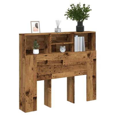 vidaXL Skrinka na čelo postele staré drevo 120x19x103,5 cm komp. drevo