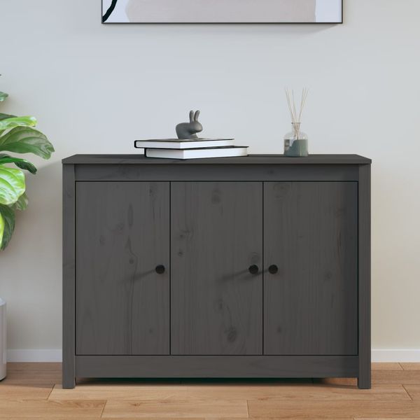 vidaXL Komoda sivá 100x35x74 cm borovicový masív