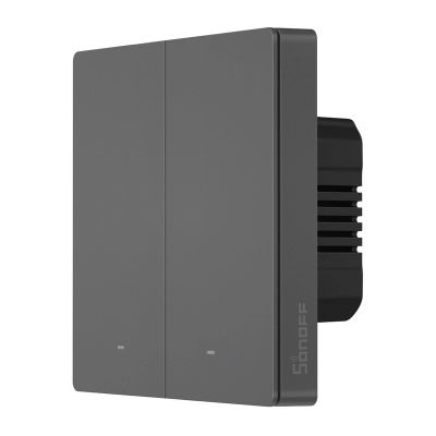 Inteligentný WiFi nástenný vypínač Sonoff M5 2C, sivý (2-kanálový)