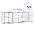 vidaXL Oblúkový gabionový kôš 5 ks 200x50x60/80 cm pozinkované železo