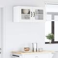 vidaXL Nástenný sklenený kabinet LUCCA Biela 80 x 31 x 40 cm
