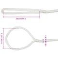 vidaXL Lano na čln 14 mm 9 m Biela Polyester