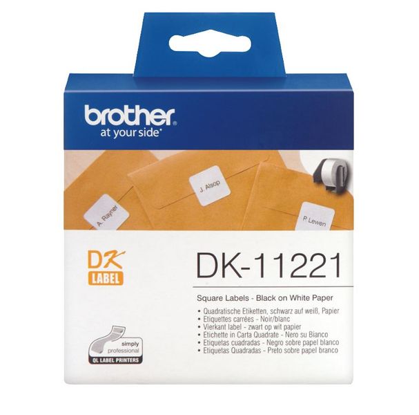Brother - Originálny štítek DK-11221 - čierna na bielu, 23 x 23 mm -400 ks