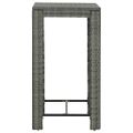 vidaXL Záhradný barový stolík sivý 60,5x60,5x110,5 cm polyratanový