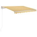 vidaXL Automatická markíza, LED a senzor vetra 350x250 cm, žltá/biela