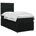 vidaXL LED boxspring posteľ s matracom Čierna 100 x 200 cm Látka