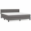 vidaXL Boxspring posteľ s matracom sivá 180x200 cm umelá koža