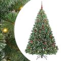 vidaXL Umelý vianočný stromček s 300 LED-i Zelená 180 cm PE a PVC