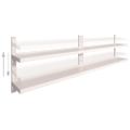 vidaXL Nástenné regály s 2 policami 2 ks nehrdzavejúca oceľ 300x30 cm